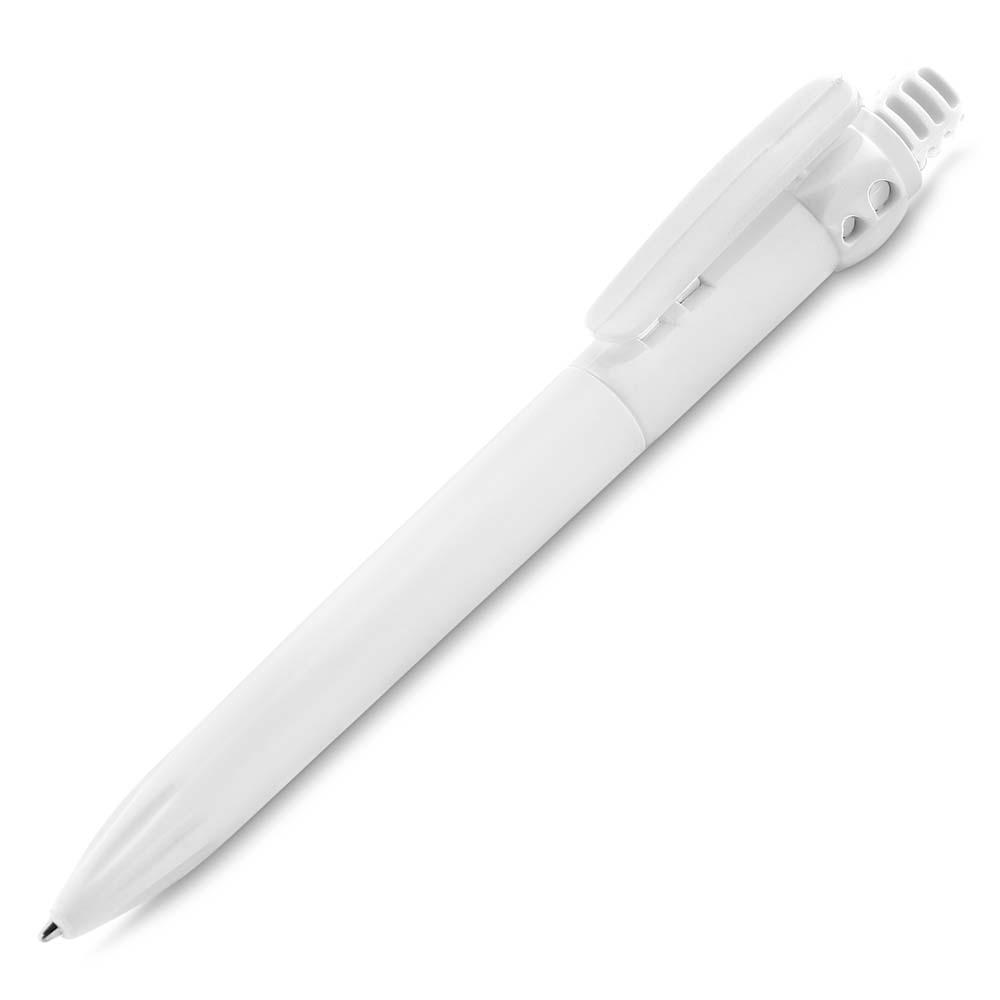 Caneta Plástica CA1523 na cor Branco, brinde personalizado Sky Brindes