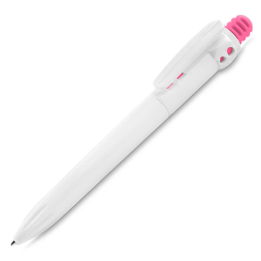 Caneta Plástica CA1523 na cor Rosa, brinde personalizado Sky Brindes