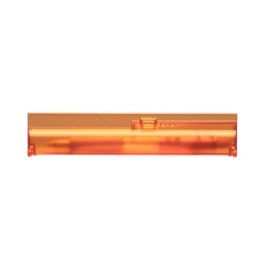 Kit Estojo Com Caneta Plástico CA1526 na cor Laranja, brinde personalizado Sky Brindes