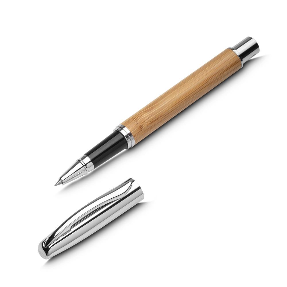 Caneta Roller Metálica CA1527 na cor Natural, brinde personalizado Sky Brindes