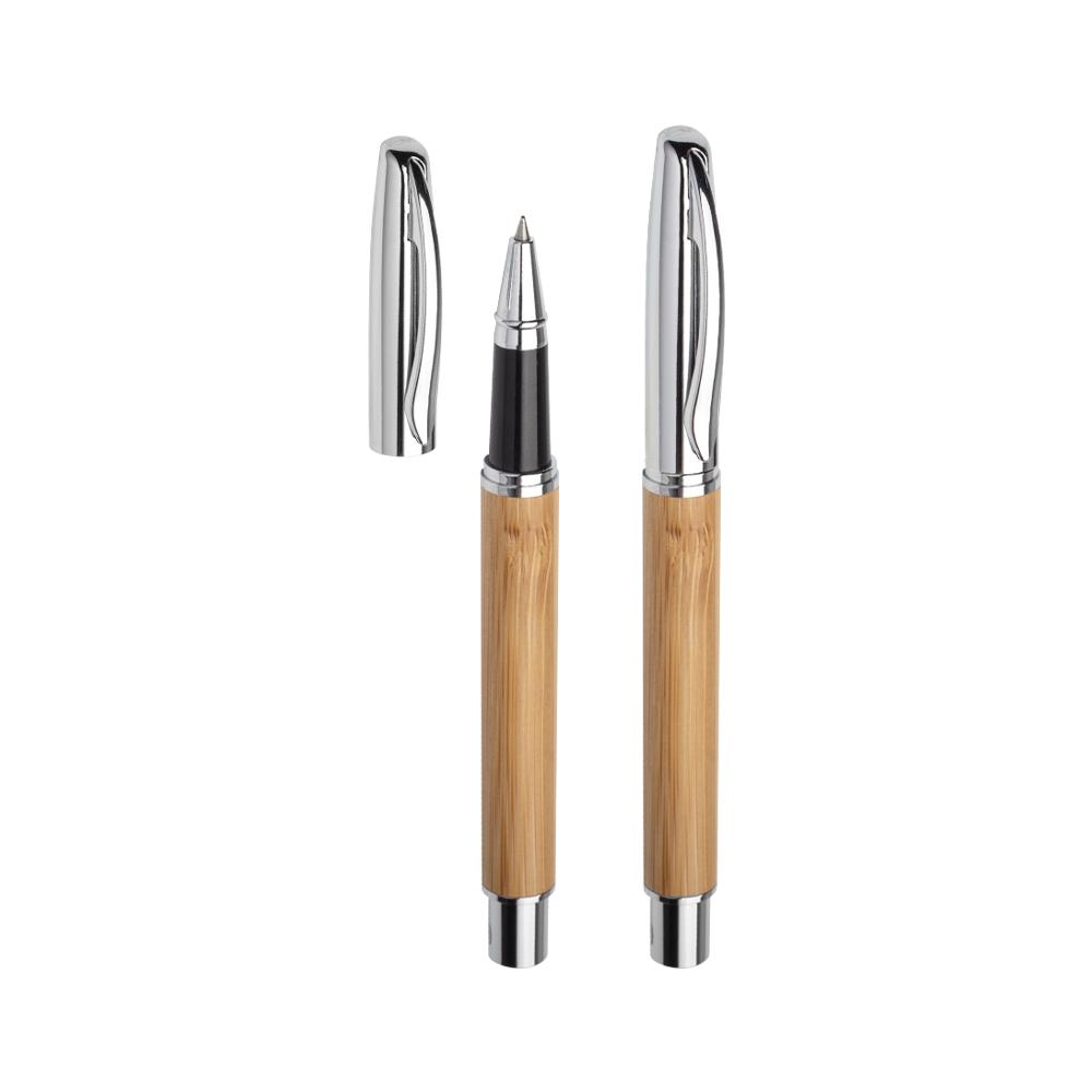 Caneta Roller Metálica CA1527 na cor Natural, brinde personalizado Sky Brindes