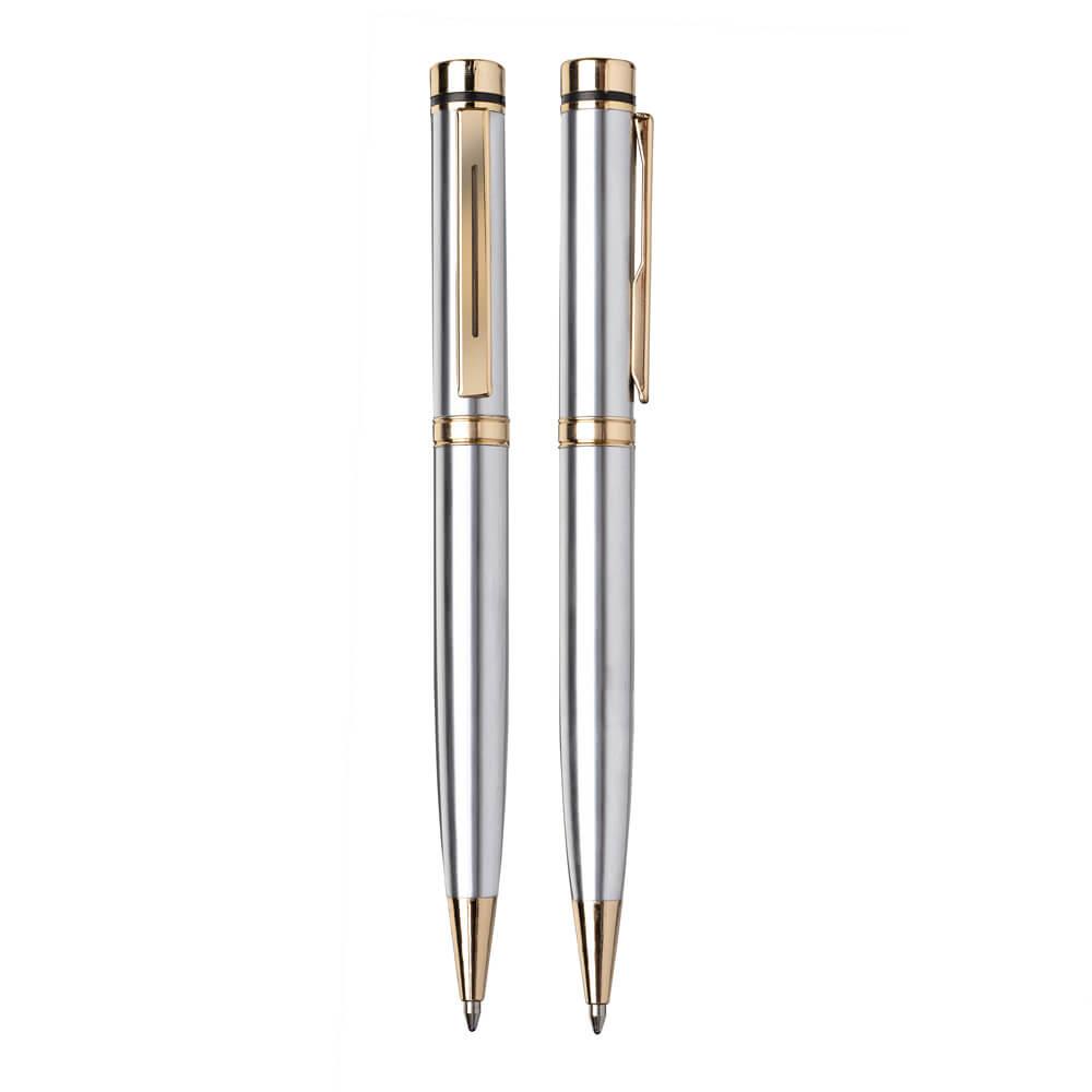 Caneta Metálica CA1529 na cor Dourado, brinde personalizado Sky Brindes