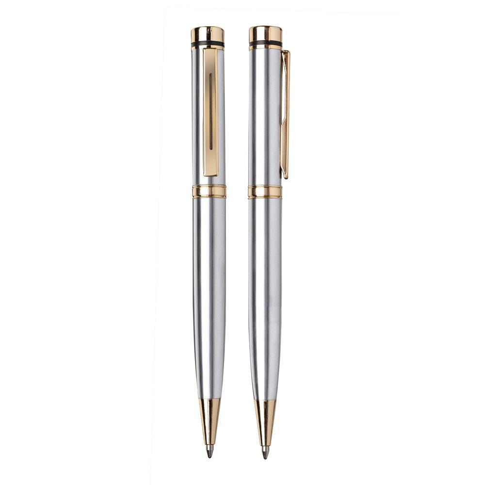Caneta Metálica CA1529 na cor Dourado, brinde personalizado Sky Brindes