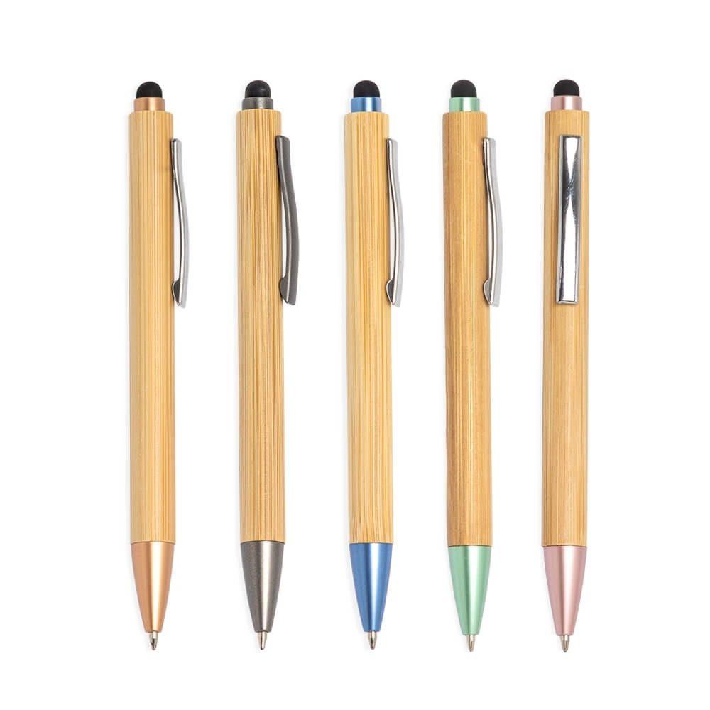 Caneta Ecológica Touch CA1530 na cor Azul, brinde personalizado Sky Brindes