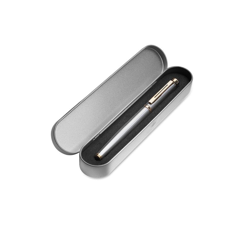 Estojo de Metal CA1532 na cor Prata, brinde personalizado Sky Brindes