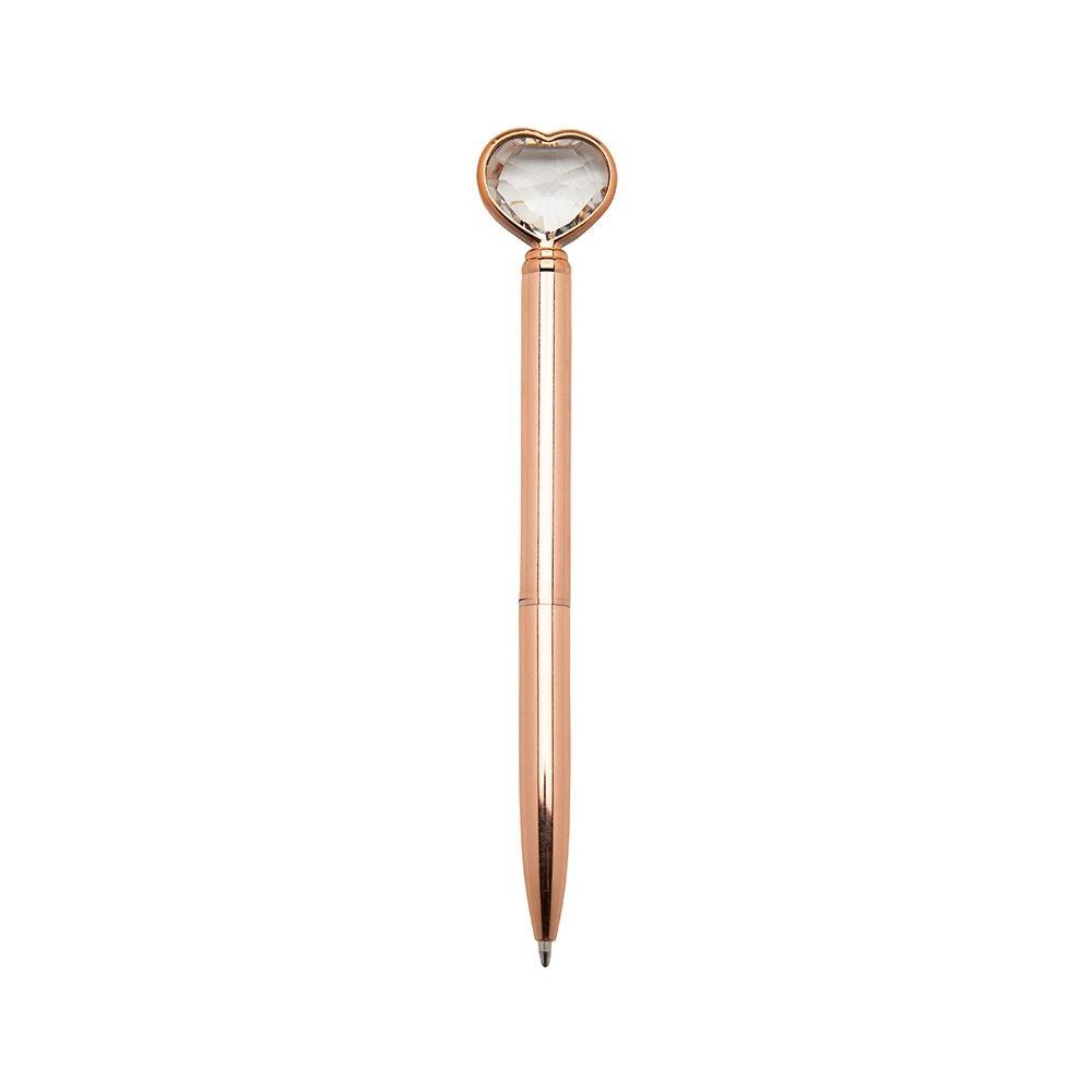 Caneta Coração Diamante CA1547 na cor Cobre, brinde personalizado Sky Brindes