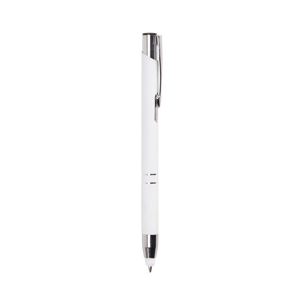 Caneta Metal Touch CA1550 na cor Branco, brinde personalizado Sky Brindes