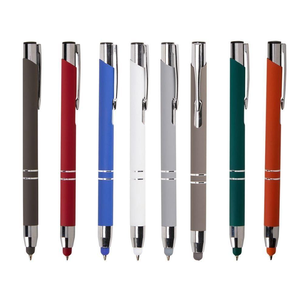 Caneta Metal Touch CA1550 na cor Cinza claro, brinde personalizado Sky Brindes