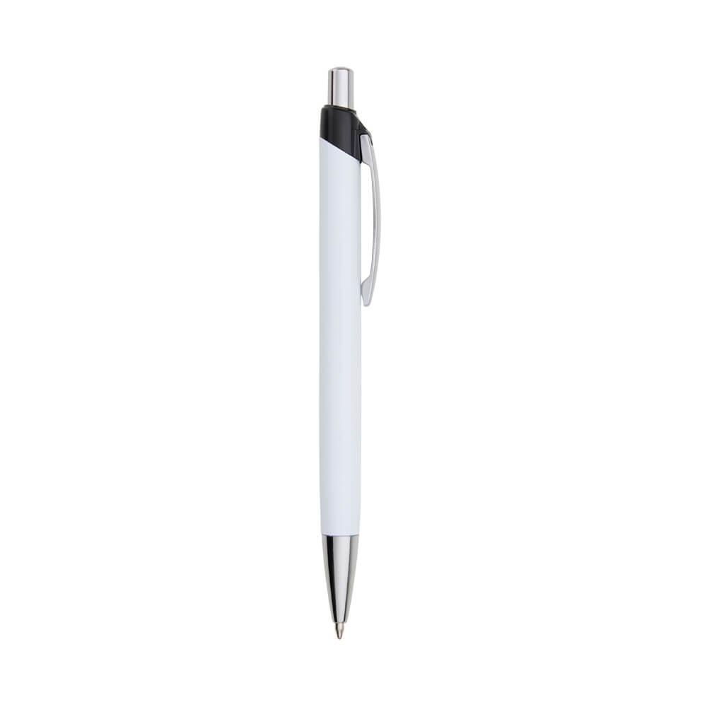 Caneta Metal CA1552 na cor Branco, brinde personalizado Sky Brindes