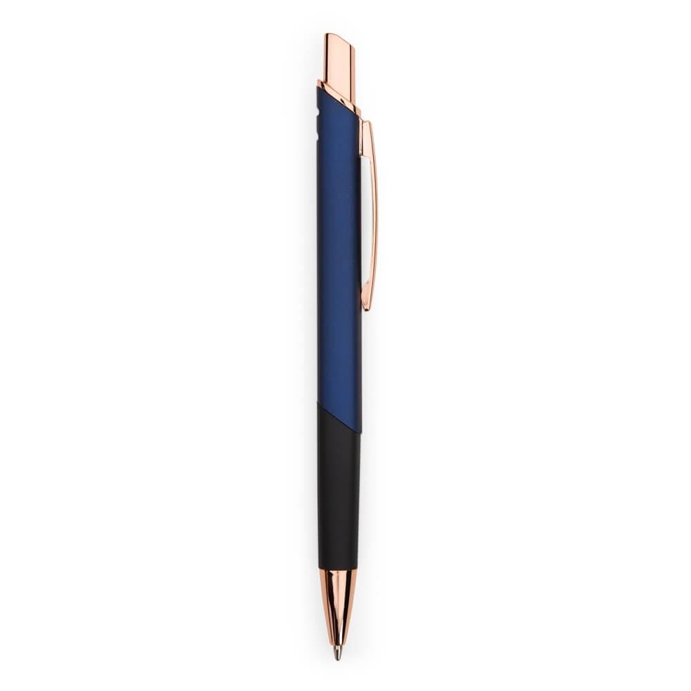 Caneta Metálica CA1555 na cor Azul escuro, brinde personalizado Sky Brindes