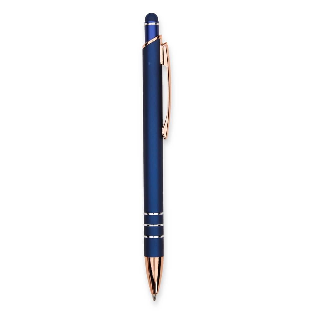Caneta Metal Touch CA1556 na cor Azul escuro, brinde personalizado Sky Brindes