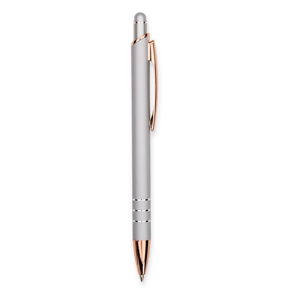 Caneta Metal Touch CA1556 na cor Prata, brinde personalizado Sky Brindes
