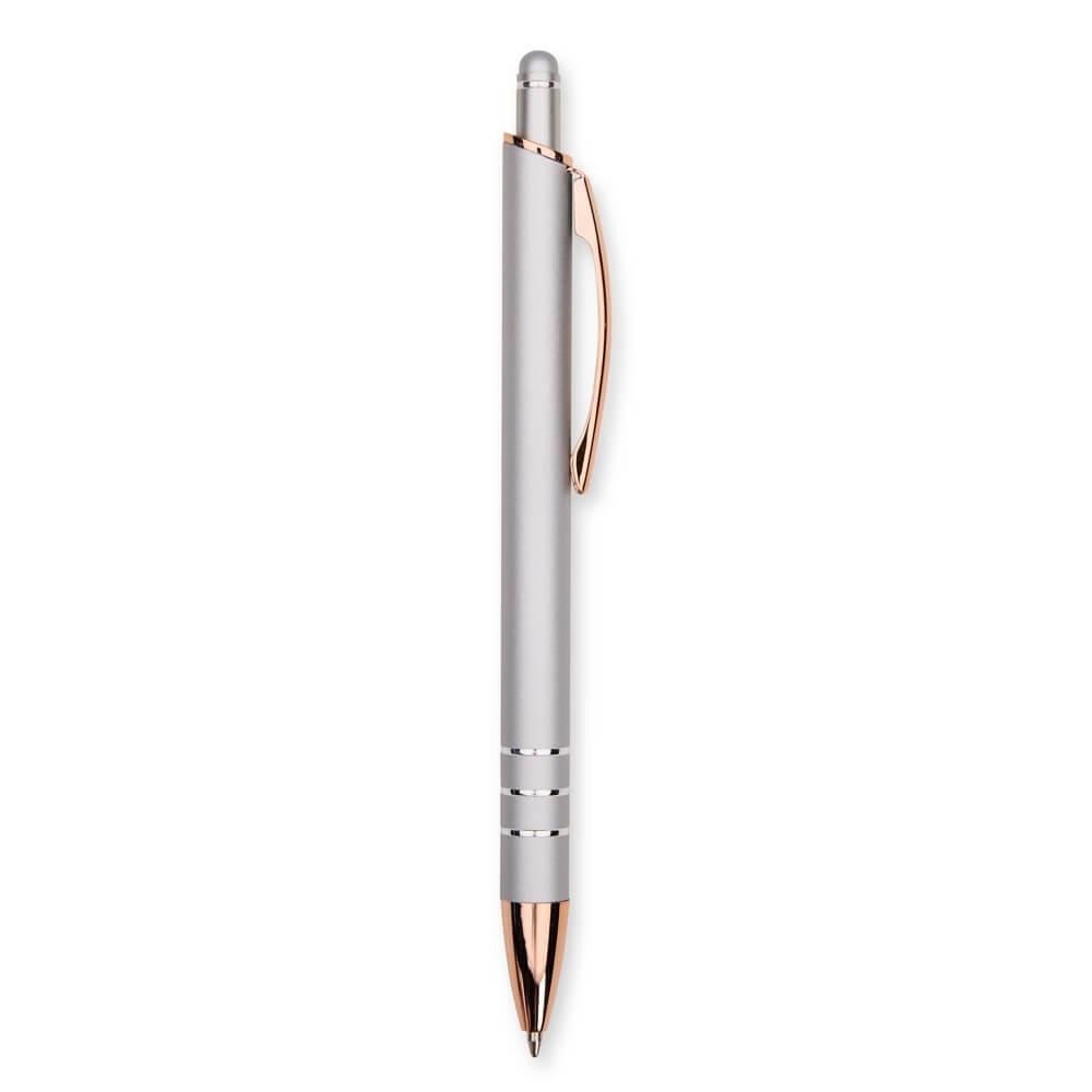 Caneta Metal Touch CA1557 na cor Prata, brinde personalizado Sky Brindes