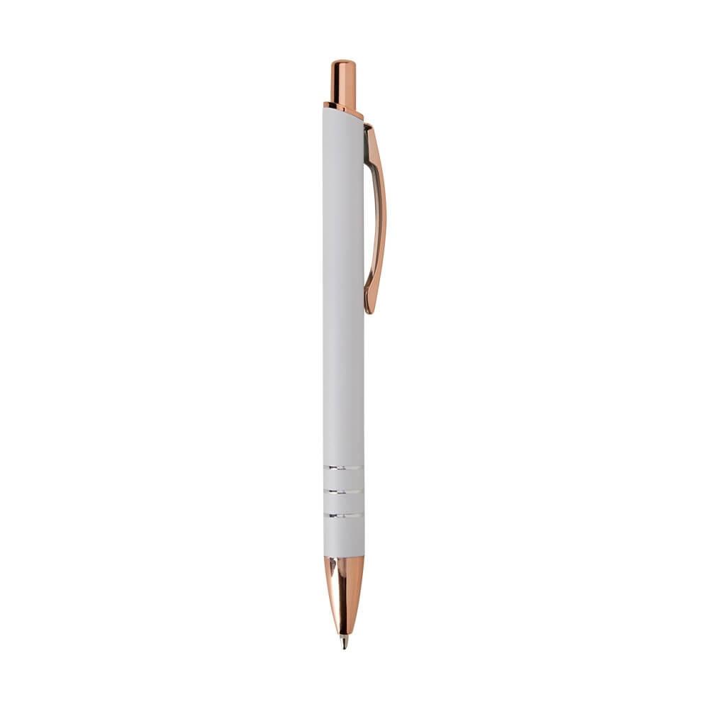 Caneta Metálica CA1559 na cor Branco, brinde personalizado Sky Brindes
