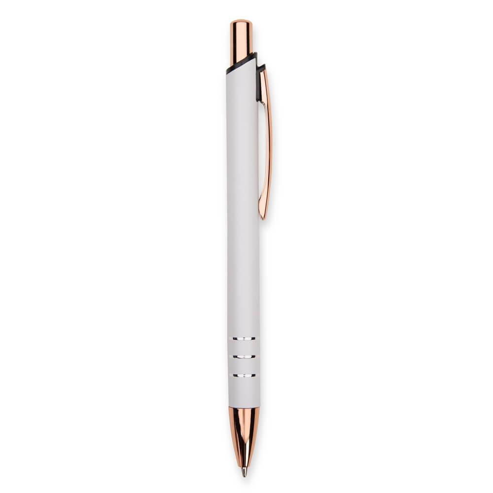 Caneta Metálica CA1560 na cor Branco, brinde personalizado Sky Brindes