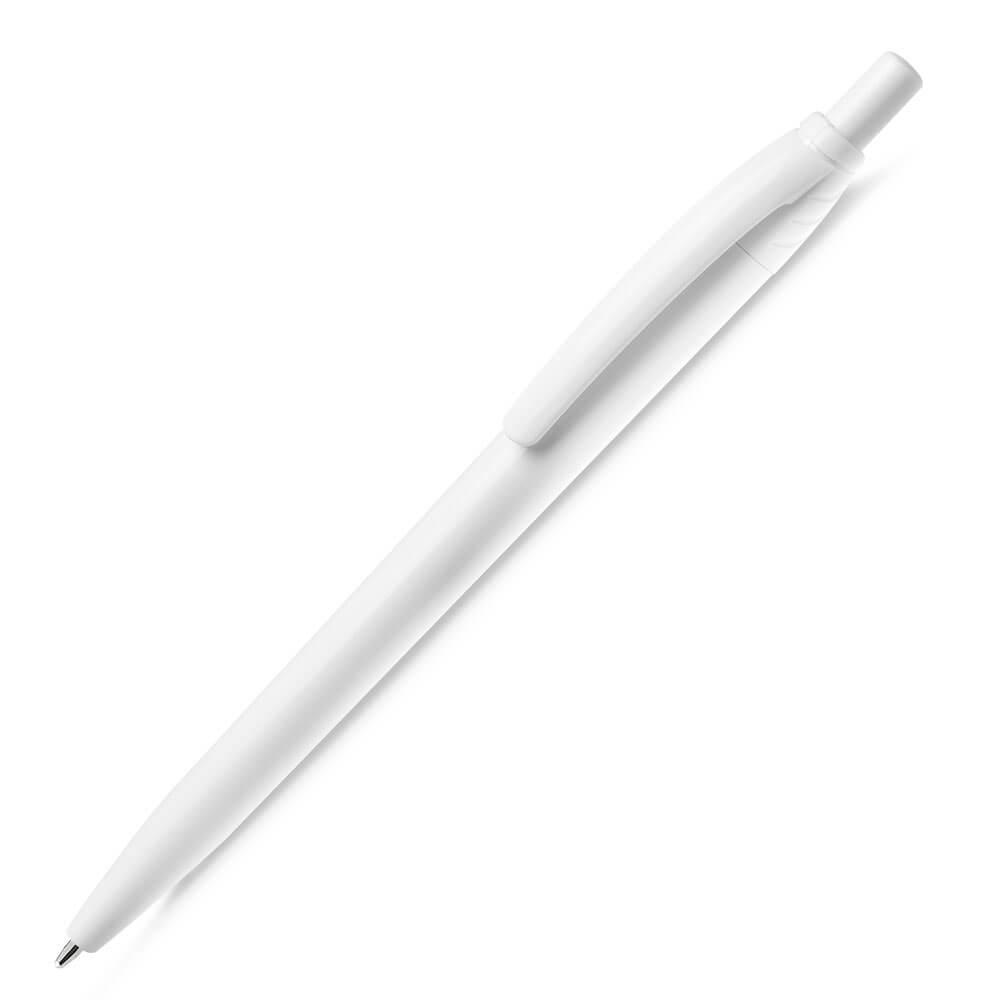 Caneta Plástica CA1571 na cor Branco, brinde personalizado Sky Brindes