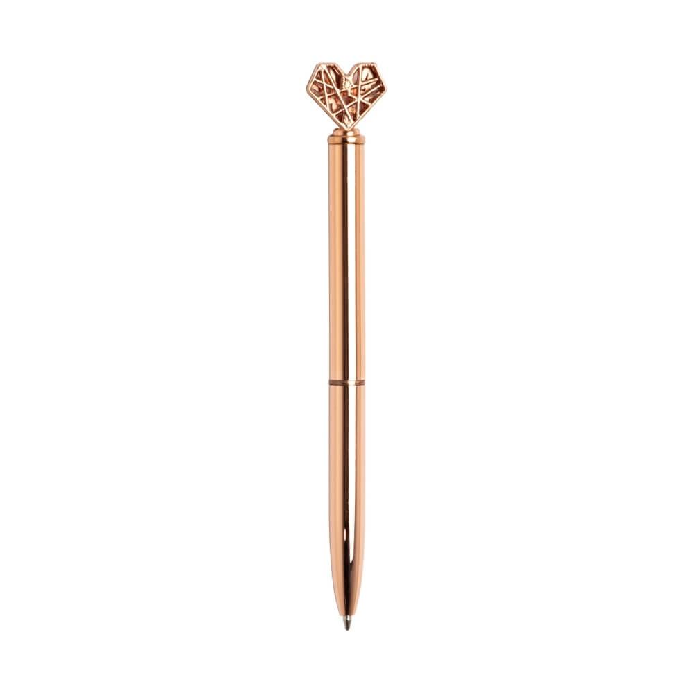 Caneta Metal Coração CA1575 na cor Bronze, brinde personalizado Sky Brindes