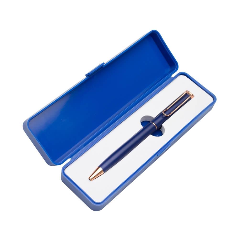 Canetacom Estojo CA1576 na cor Azul, brinde personalizado Sky Brindes