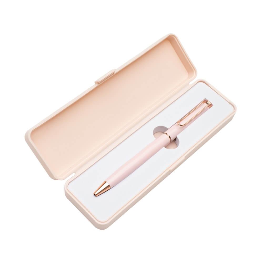 Canetacom Estojo CA1576 na cor Rosa, brinde personalizado Sky Brindes