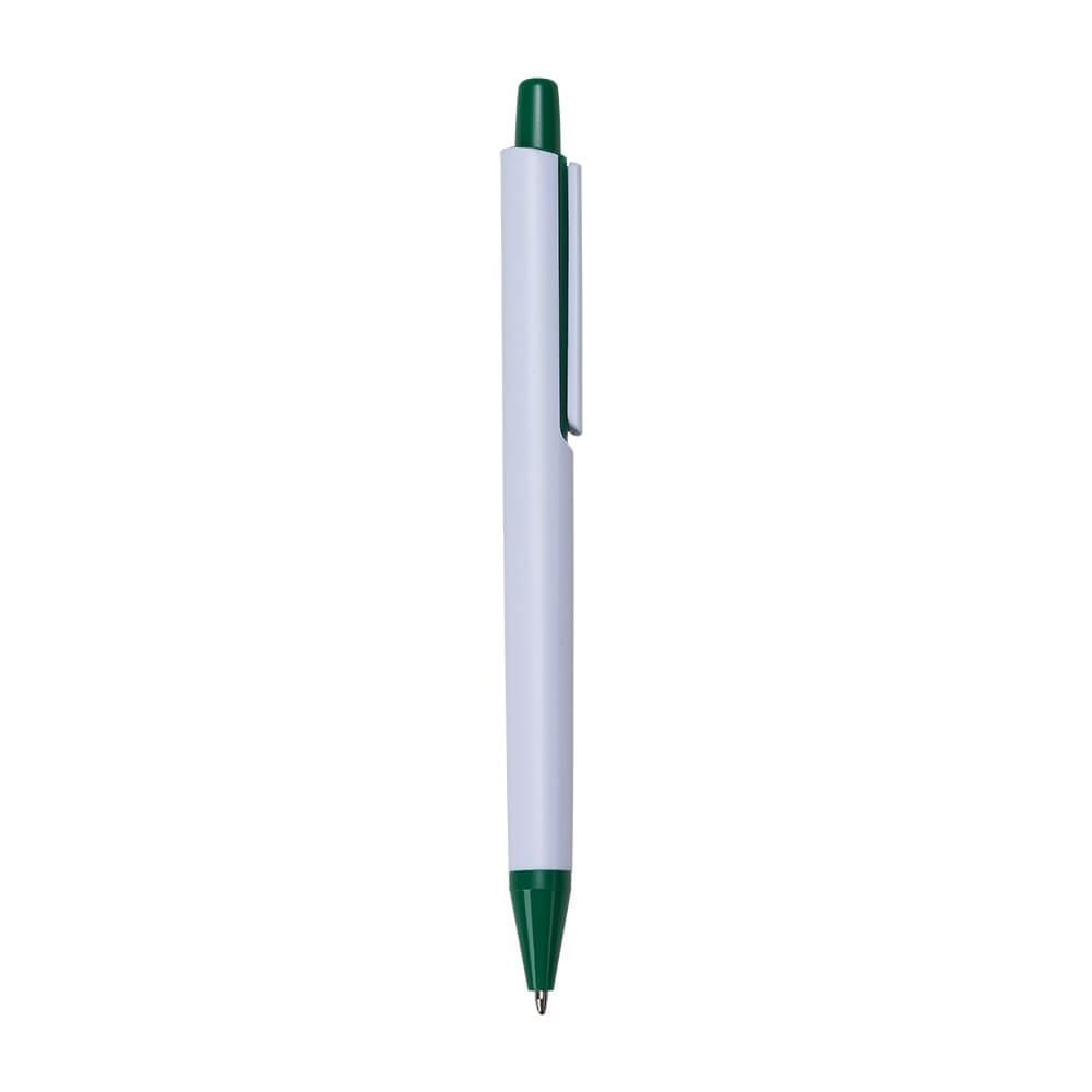 Caneta Plástica CA1577 na cor Verde, brinde personalizado Sky Brindes