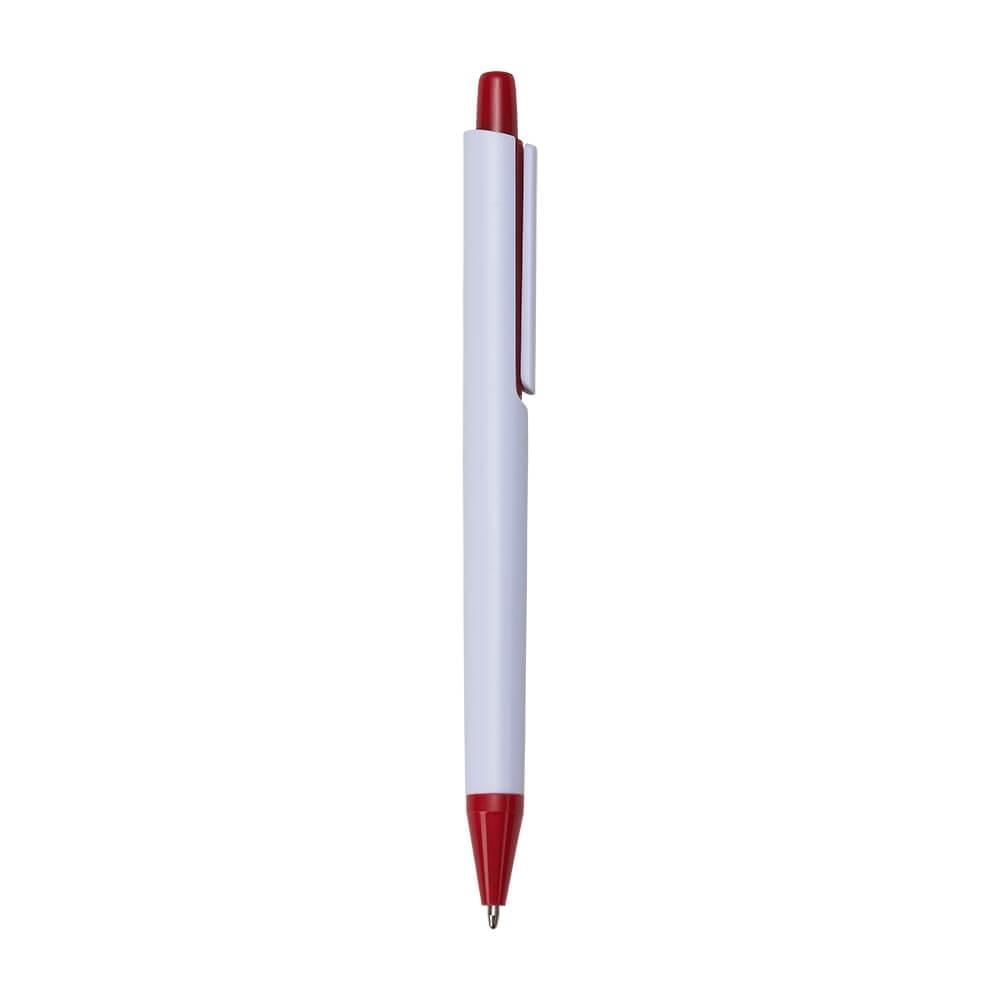 Caneta Plástica CA1577 na cor Vermelho, brinde personalizado Sky Brindes