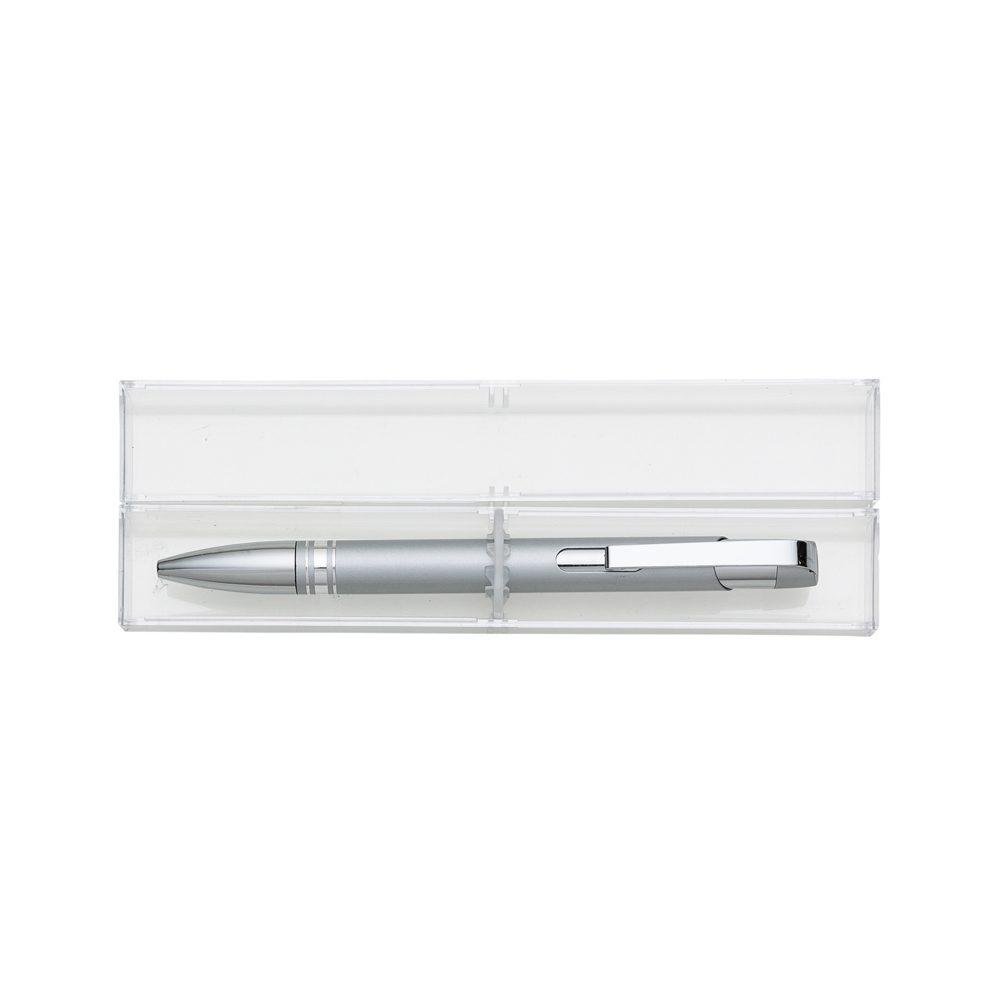 Caneta Semimetal CA1582 na cor Prata, brinde personalizado Sky Brindes