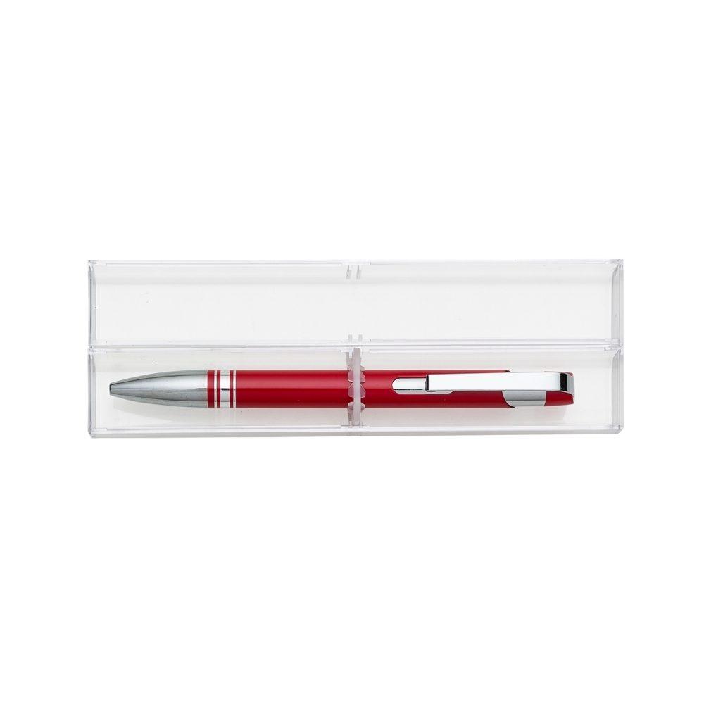 Caneta Semimetal CA1582 na cor Vermelho, brinde personalizado Sky Brindes