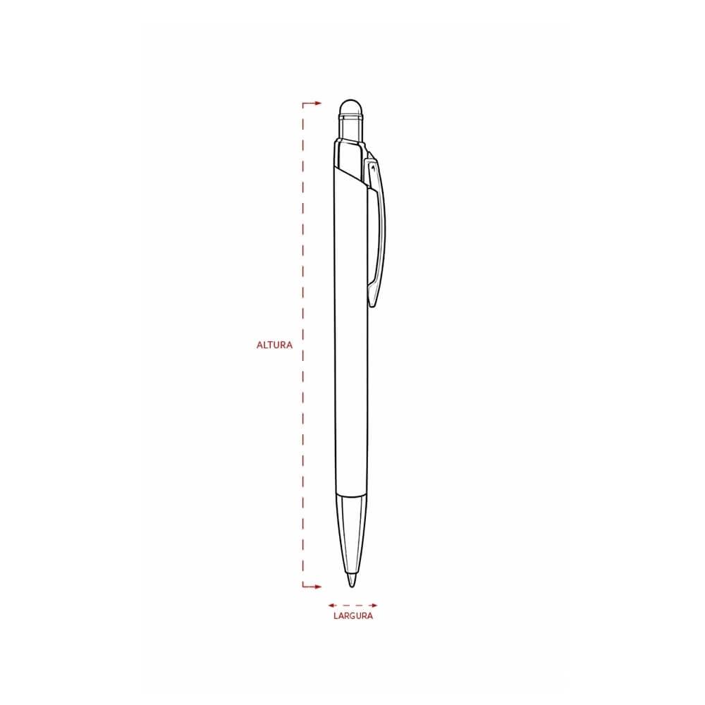 Caneta Metal Touch CA1583 na cor Azul, brinde personalizado Sky Brindes