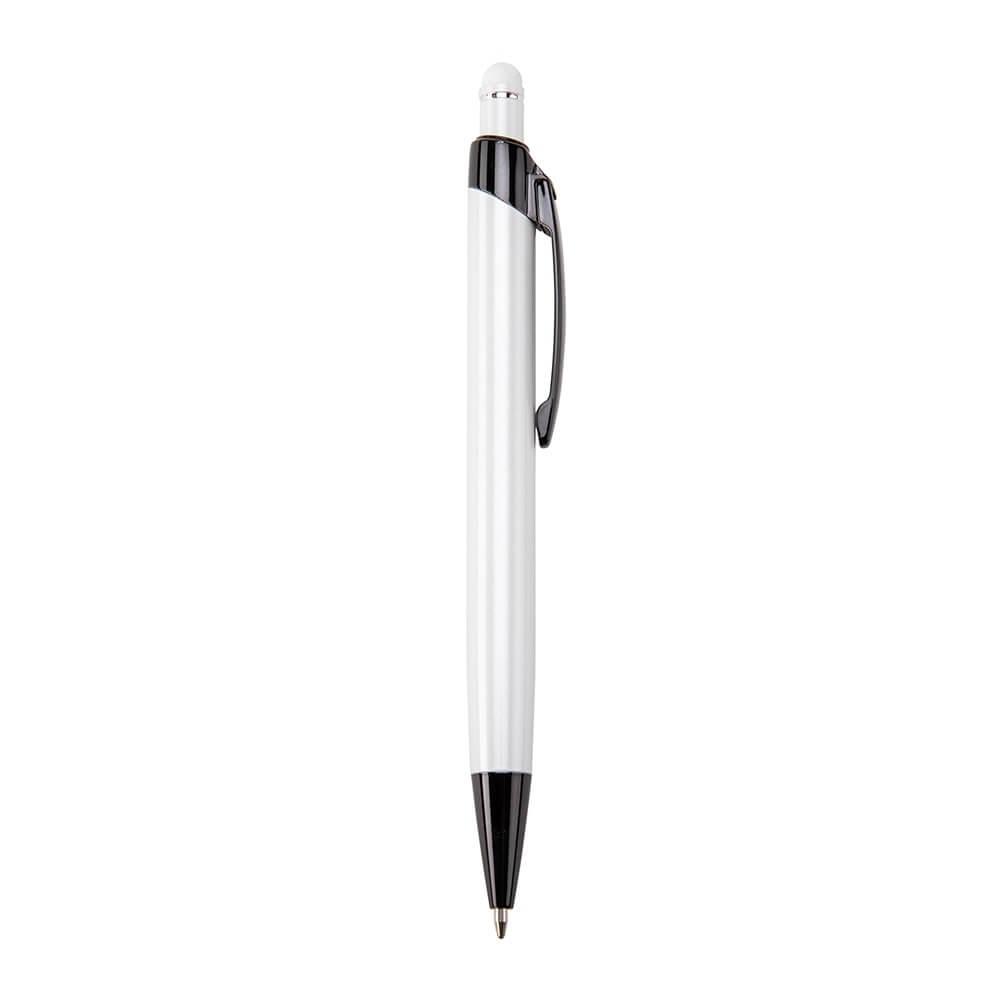 Caneta Metal Touch CA1583 na cor Branco, brinde personalizado Sky Brindes