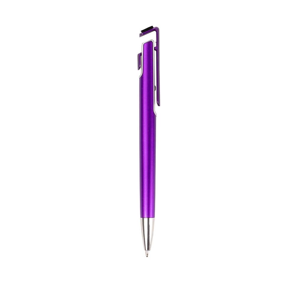 Caneta Suporte para Celular CA1584 na cor Roxo, brinde personalizado Sky Brindes