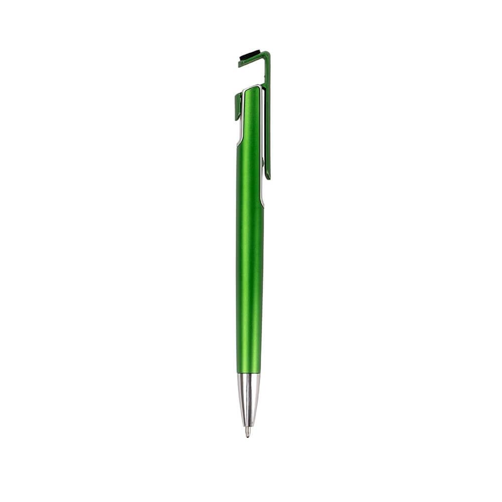 Caneta Suporte para Celular CA1584 na cor Verde, brinde personalizado Sky Brindes