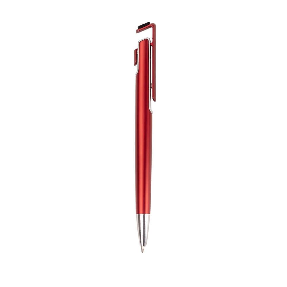 Caneta Suporte para Celular CA1584 na cor Vermelho, brinde personalizado Sky Brindes