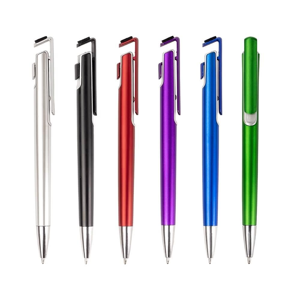 Caneta Suporte para Celular CA1584 na cor Verde, brinde personalizado Sky Brindes