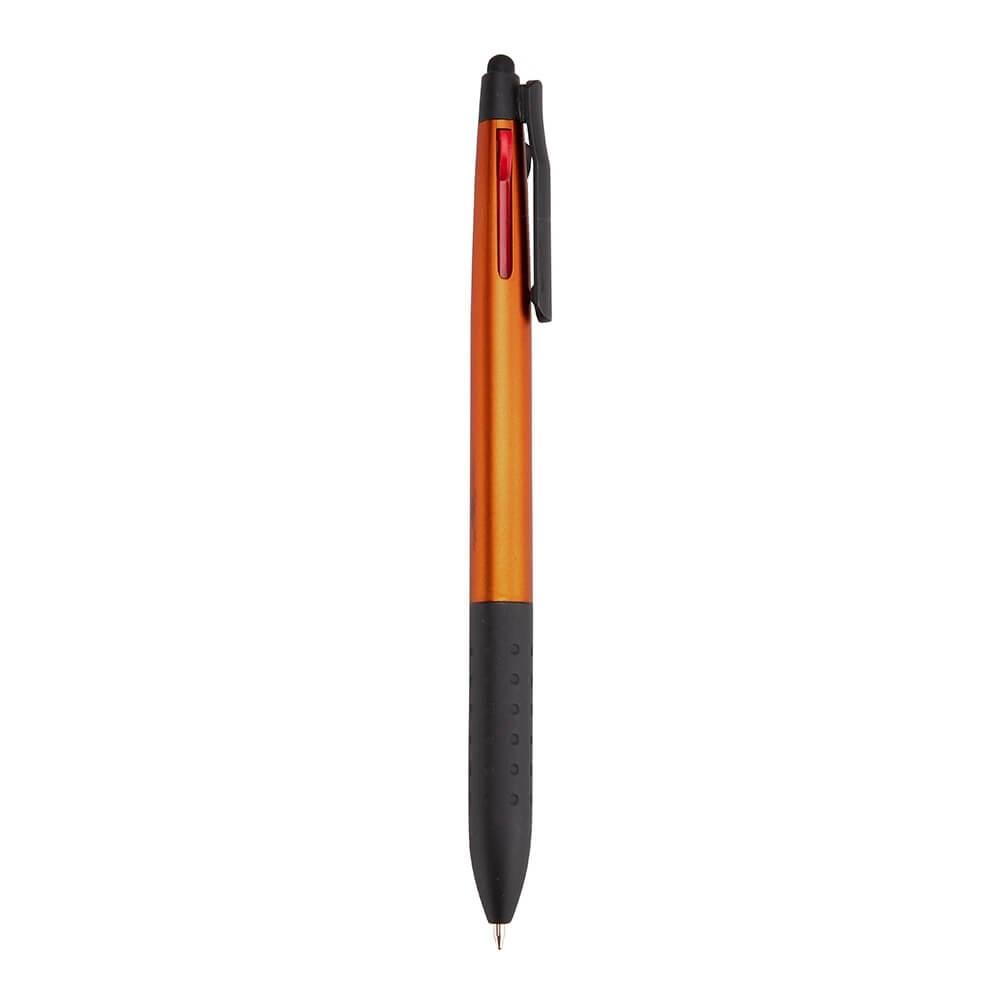 Caneta 3 em 1 Touch CA1585 na cor Laranja, brinde personalizado Sky Brindes