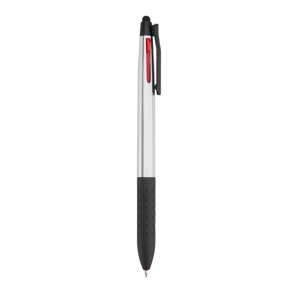 Caneta 3 em 1 Touch CA1585 na cor Prata, brinde personalizado Sky Brindes