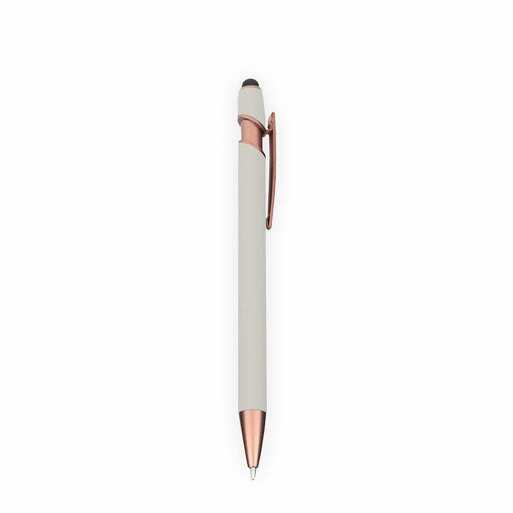 Caneta Metal Touch CA1586 na cor Cinza claro, brinde personalizado Sky Brindes