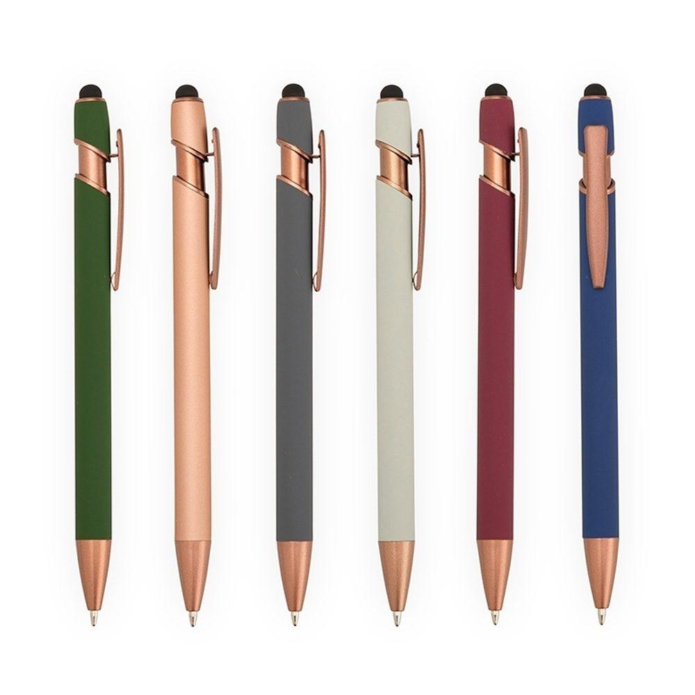 Caneta Metal Touch CA1586 na cor Cinza escuro, brinde personalizado Sky Brindes