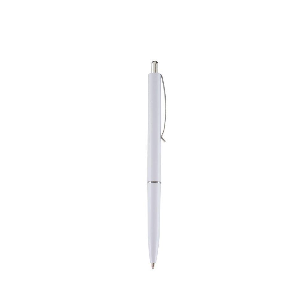 Caneta Plástica CA1587 na cor Branco, brinde personalizado Sky Brindes