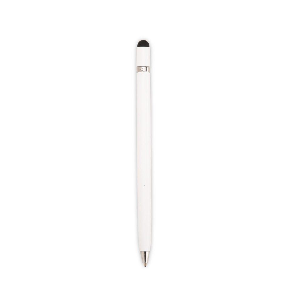 Caneta Metal Touch CA1591 na cor Branco, brinde personalizado Sky Brindes