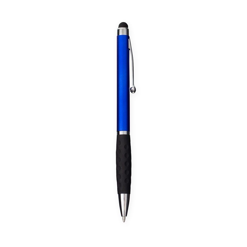 Caneta Plástica Touch CA1592 na cor Azul, brinde personalizado Sky Brindes