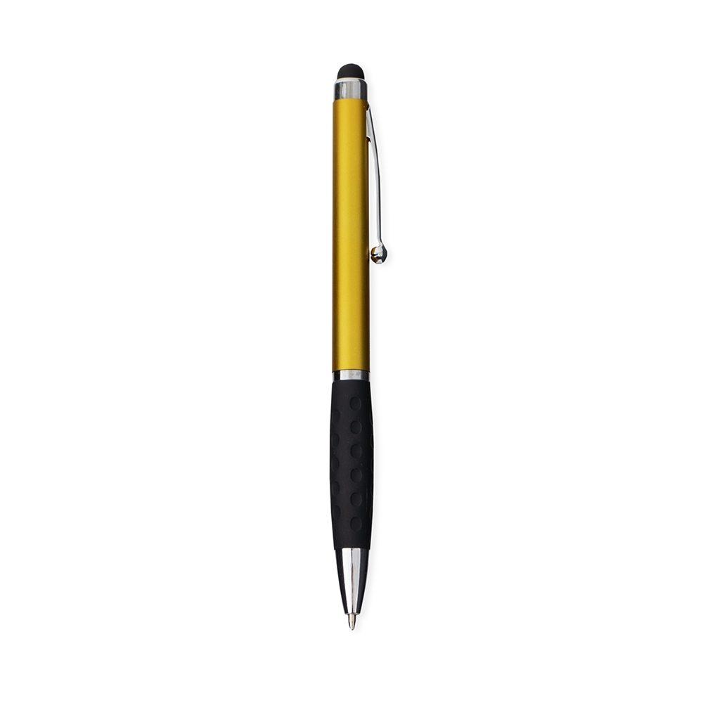 Caneta Plástica Touch CA1592 na cor Dourado, brinde personalizado Sky Brindes