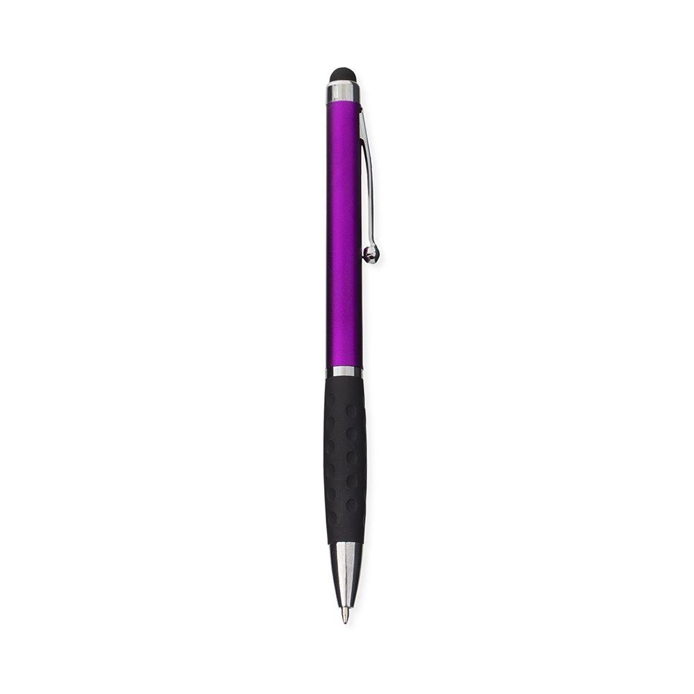 Caneta Plástica Touch CA1592 na cor Roxo, brinde personalizado Sky Brindes