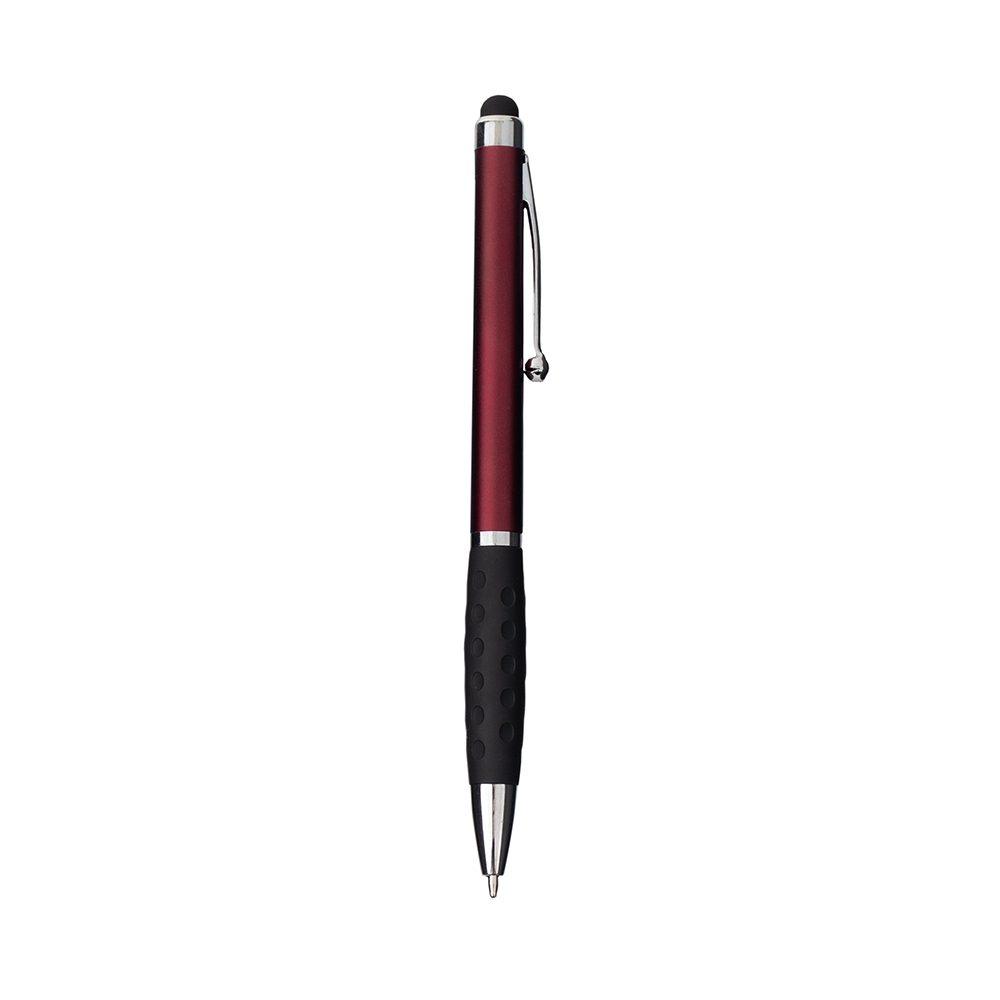 Caneta Plástica Touch CA1592 na cor Vermelho, brinde personalizado Sky Brindes
