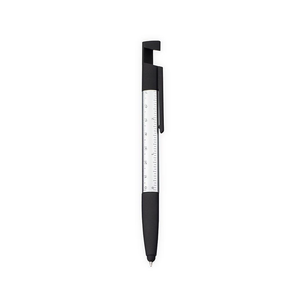 Caneta Plástica Multifunções CA1595 na cor Prata, brinde personalizado Sky Brindes