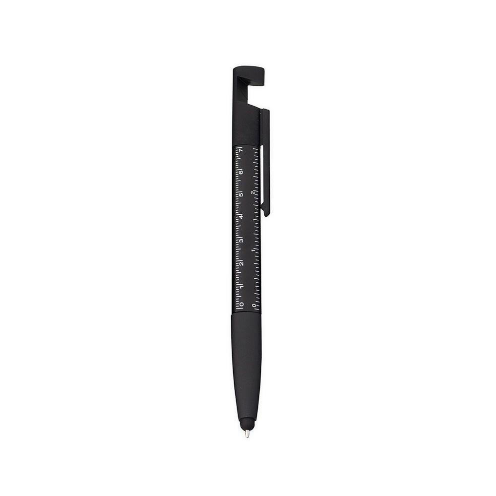 Caneta Plástica Multifunções CA1595 na cor Preto, brinde personalizado Sky Brindes