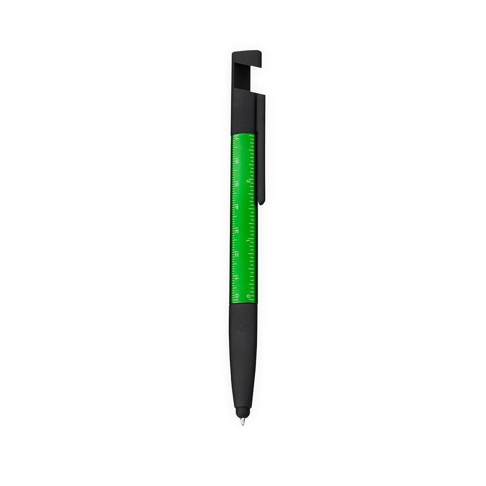 Caneta Plástica Multifunções CA1595 na cor Verde, brinde personalizado Sky Brindes