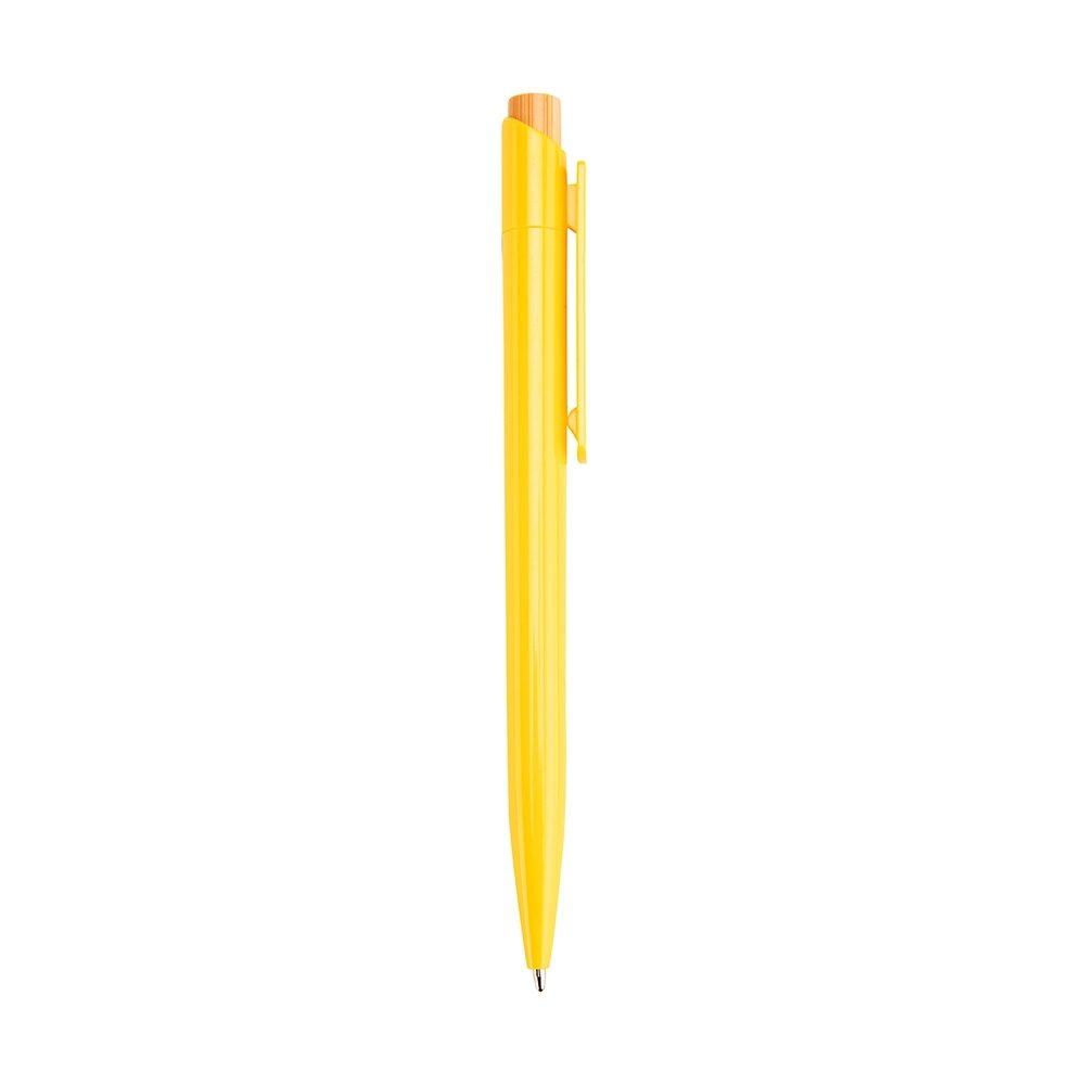 Caneta Plástica CA1597 na cor Amarelo, brinde personalizado Sky Brindes