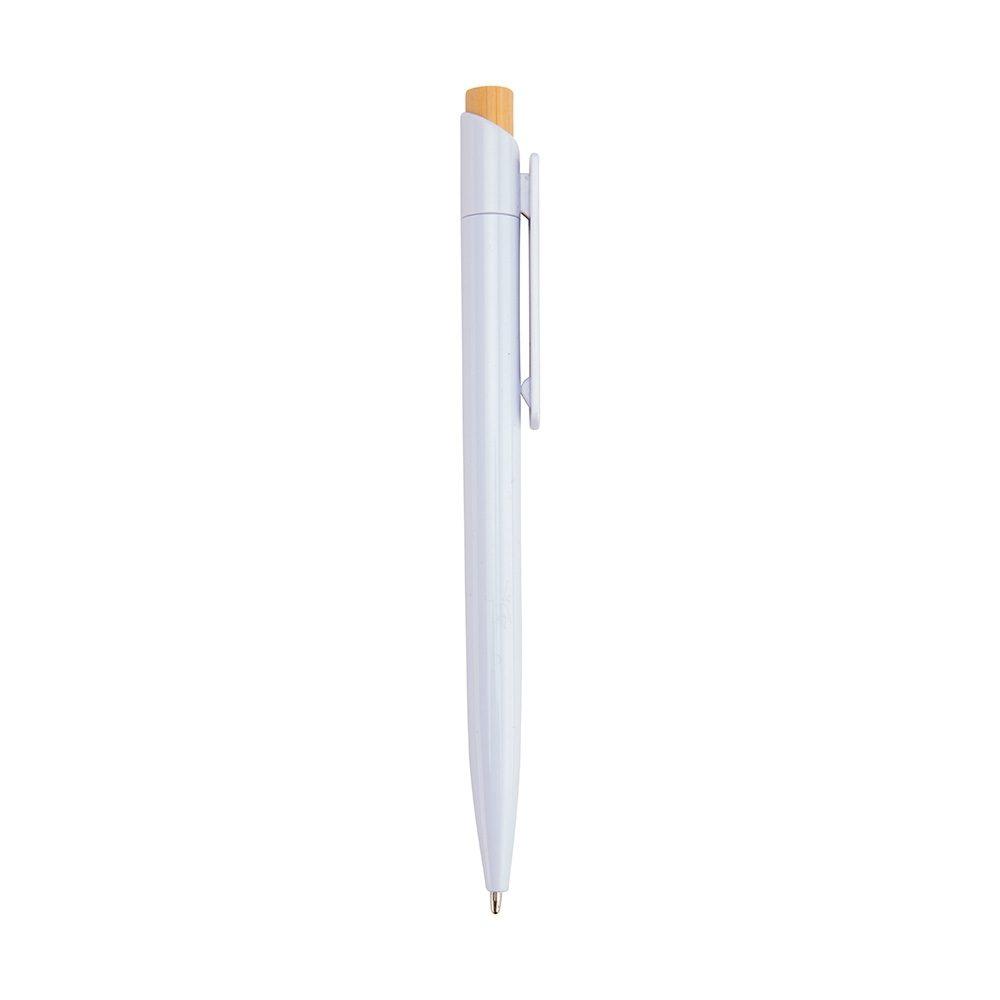 Caneta Plástica CA1597 na cor Branco, brinde personalizado Sky Brindes