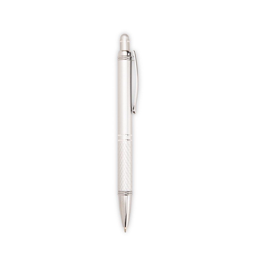 Caneta Metal Touch CA1602 na cor Prata, brinde personalizado Sky Brindes