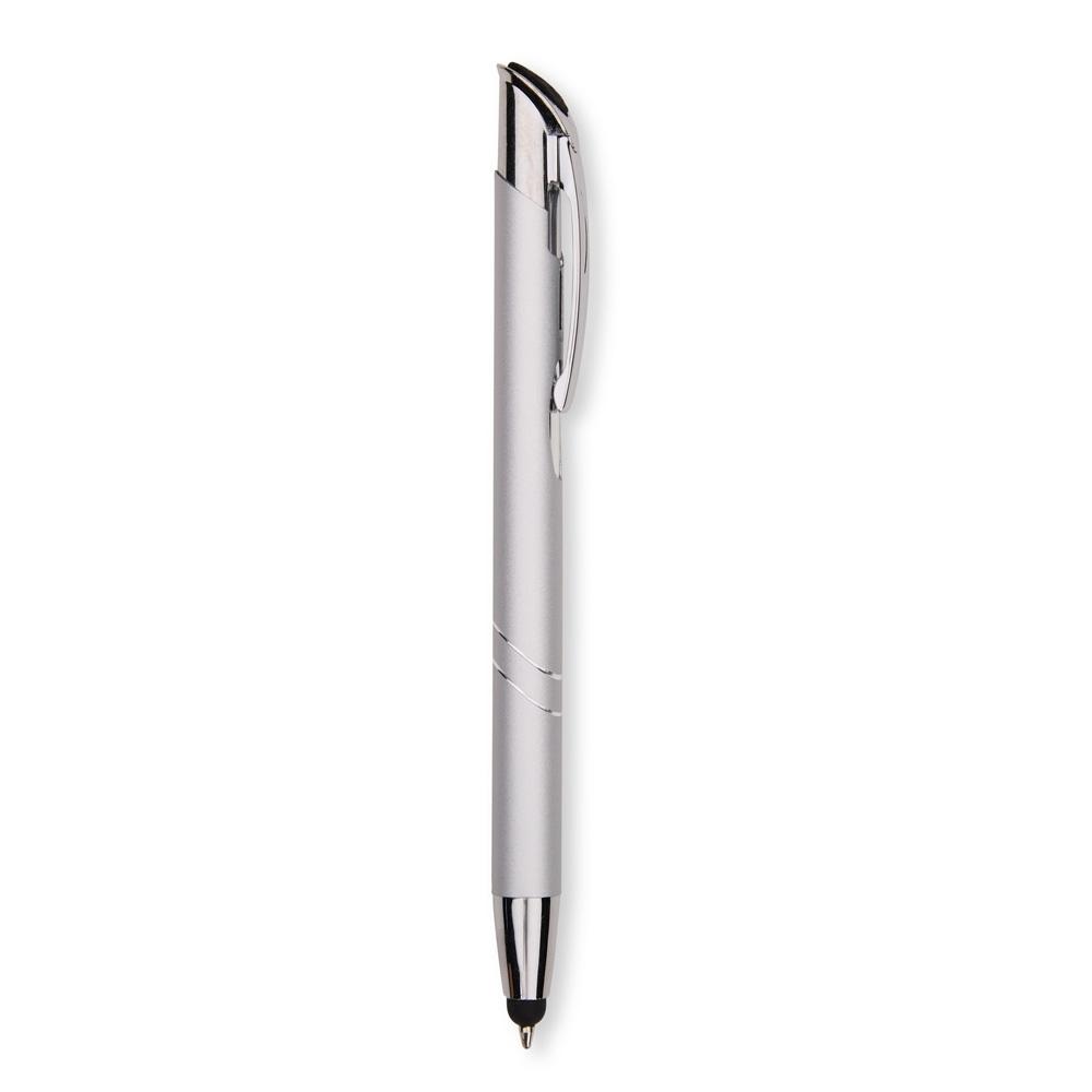 Caneta Metal Touch CA1603 na cor Prata e prata, brinde personalizado Sky Brindes